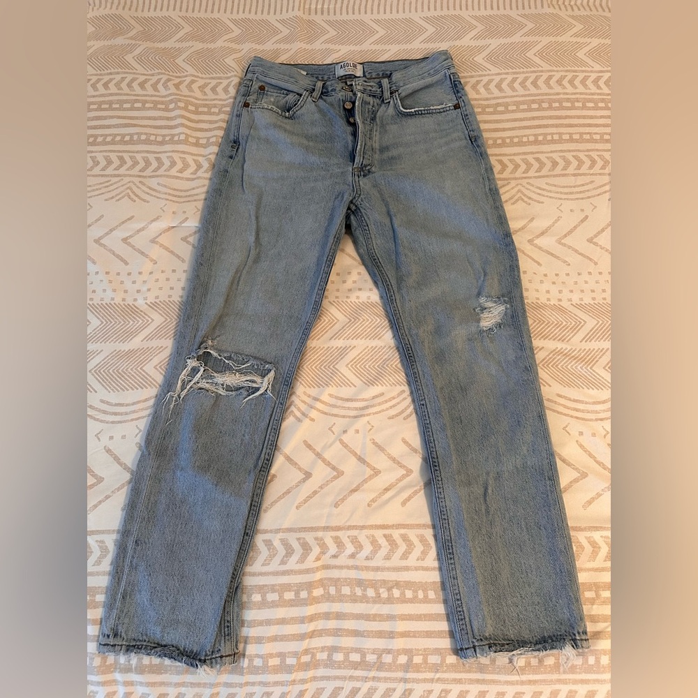 AGOLDE Riley High Rise Straight Crop, 26, Shatter